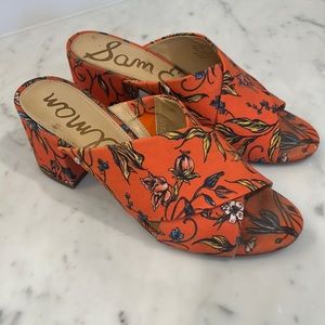 Floral Sam Edelman block heel mule sandal